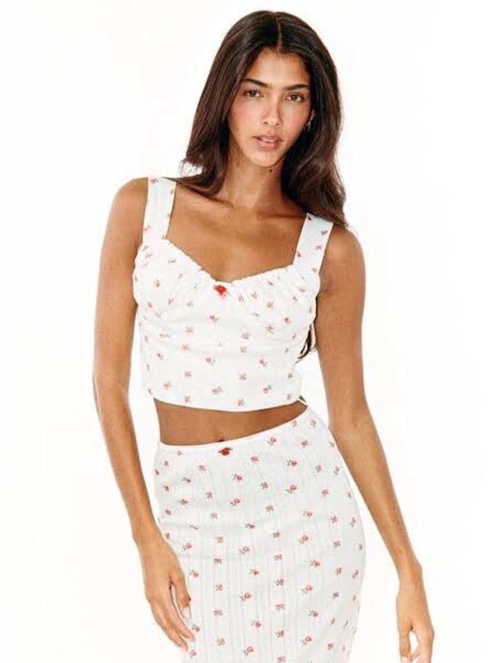 With Jean Bridgette Top | Red Pointelle